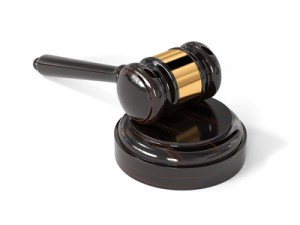 Judge wooden gavel isolated